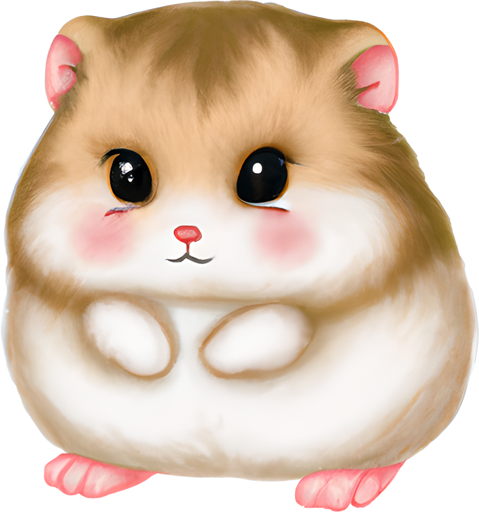 Cute Hamster watercolor PNG